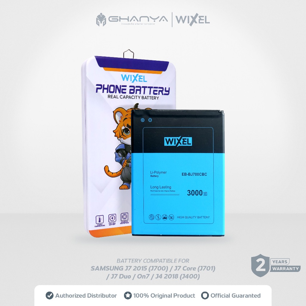 WIXEL ORIGINAL Baterai Samsung Galaxy J7 2015 J7 Core J701 Duo J4 J400 2018 On7 J700 J700F J720 Doub