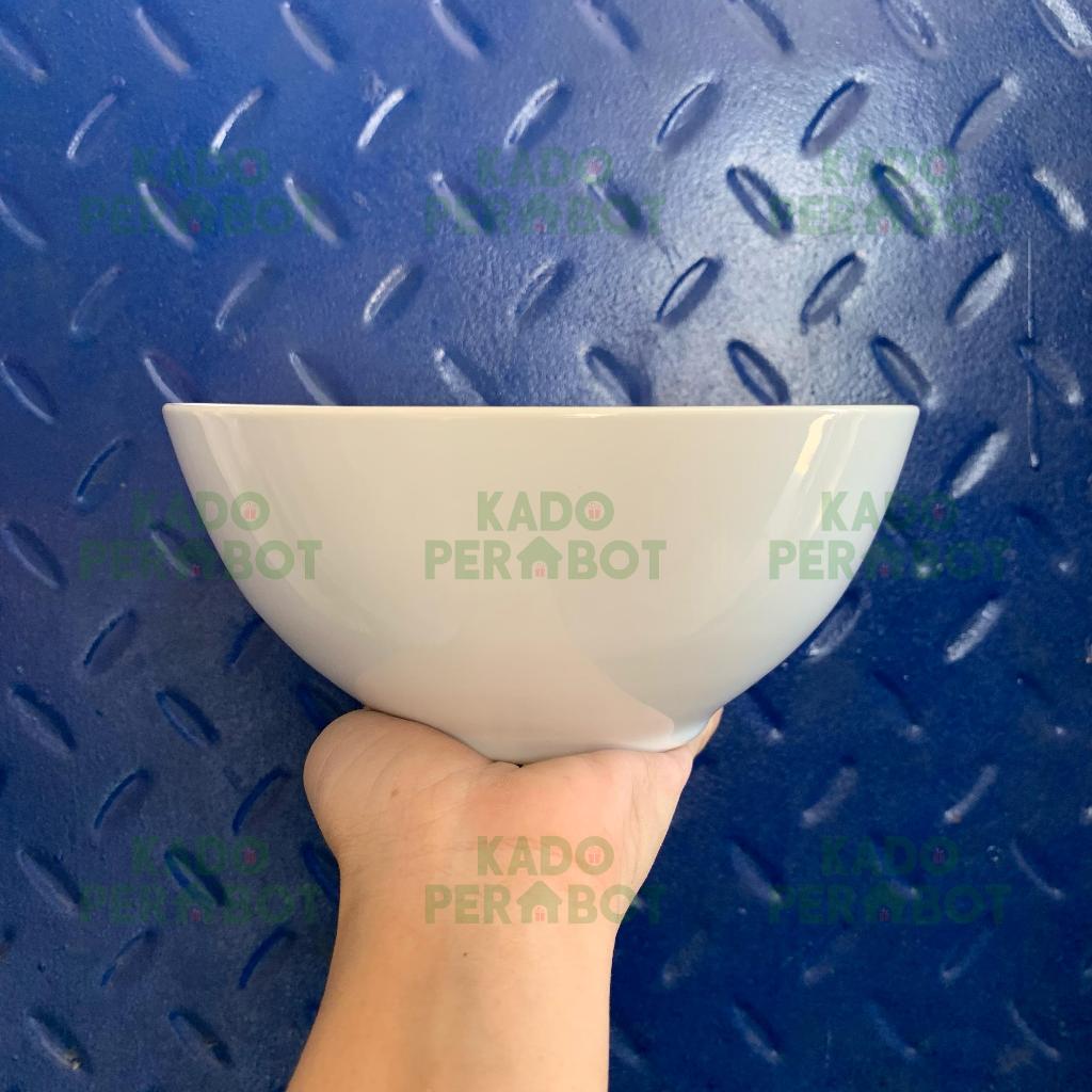 Mangkok Mie Keramik Putih Polos - Mangkok Keramik Putih Cekung Dalam