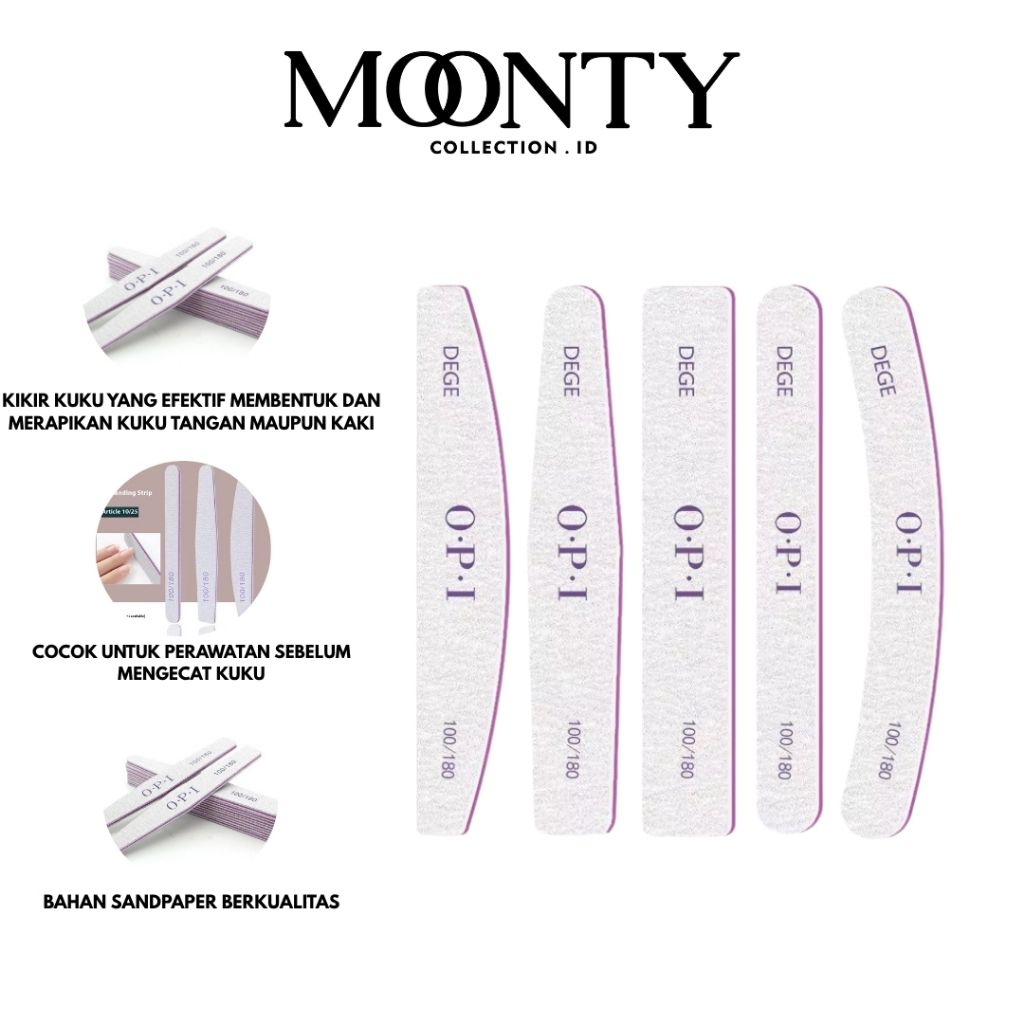 Kikir Kuku Opi Kikir Kuku Dua Sisi 100/180 Half Moon Kikir Kuku Setengah Lingkaran Kikir Kuku Grid K