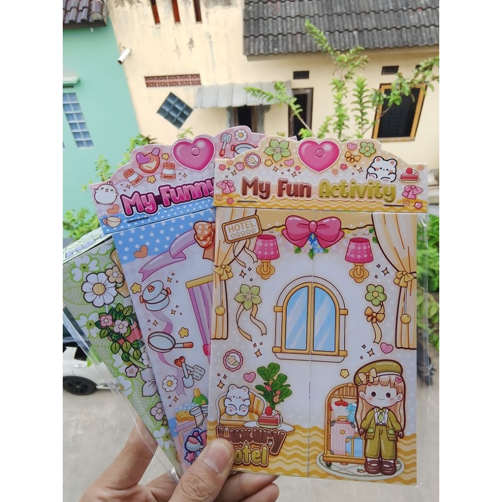 

5pcs sticker bp dress up ruangan my funny house & activity / mainan stiker tempel