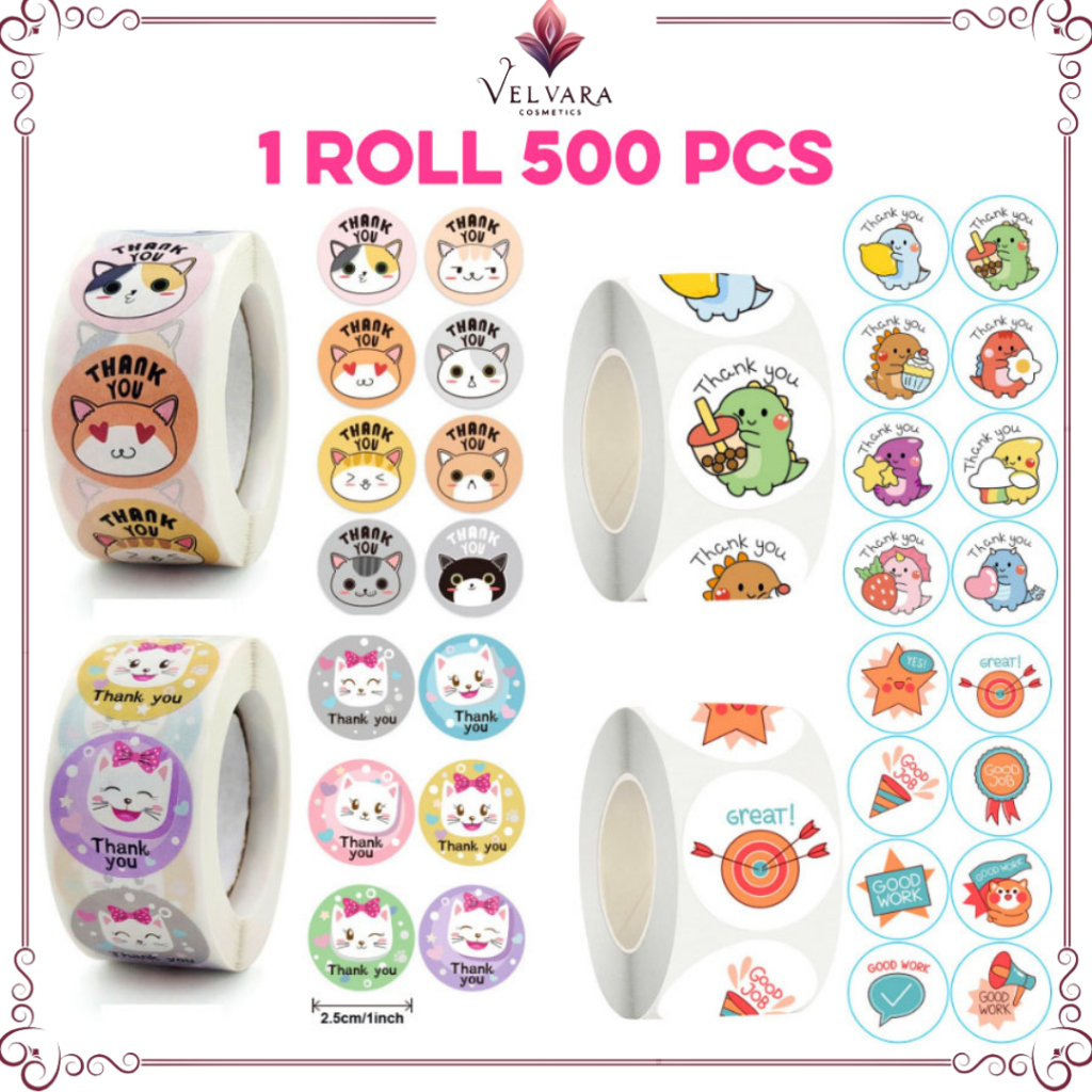 

500 Pcs Stiker Karakter Lucu Bentuk Bulat Ukuran 2.5cm Cocok Untuk Dekorasi Label & Kemasan ST001