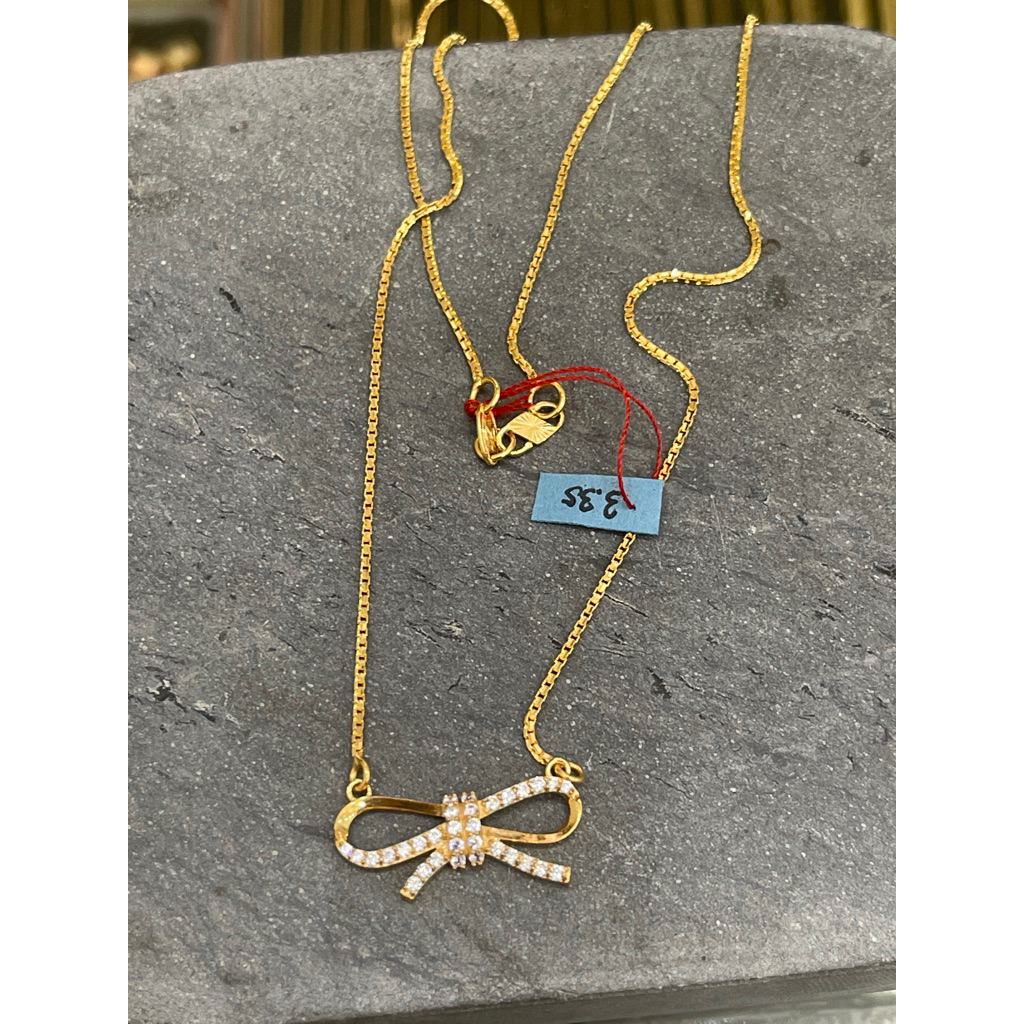 kalung pita kekinian emas asli kadar 875