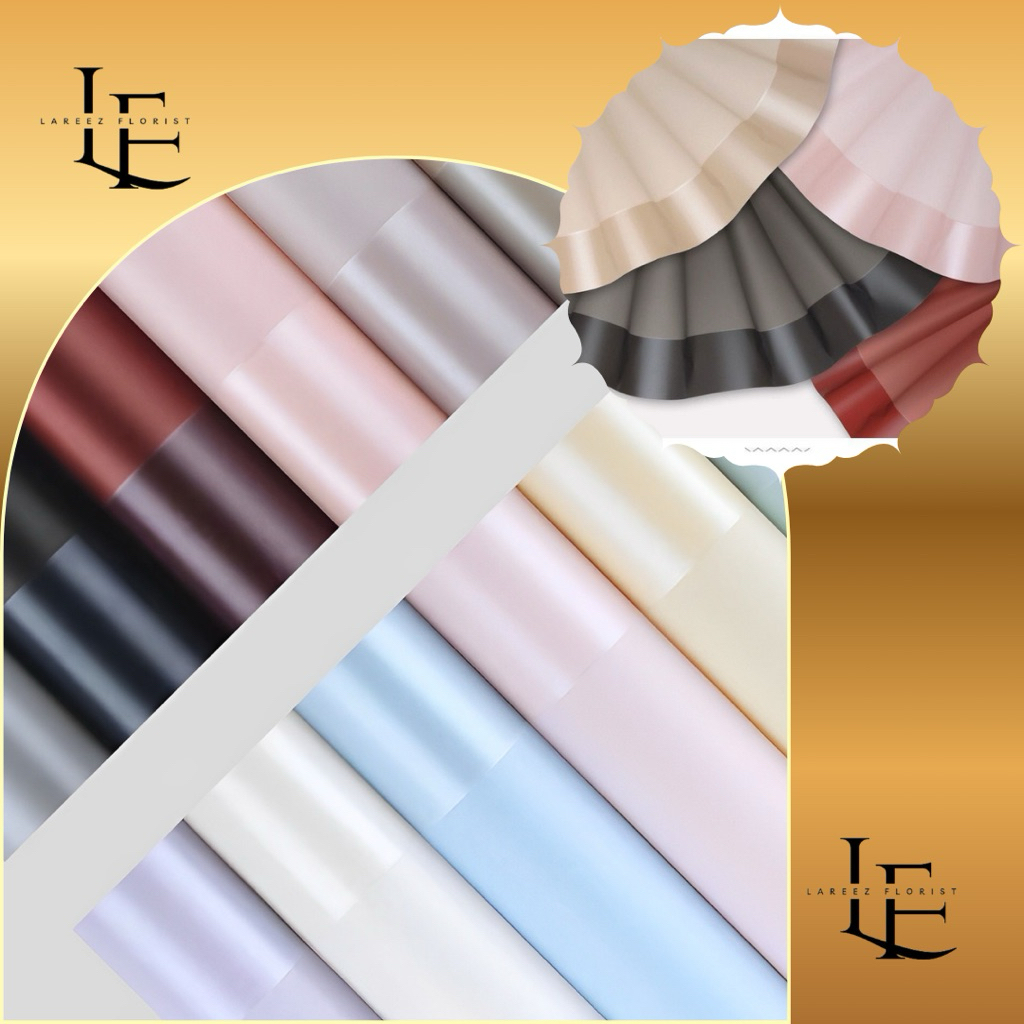 

[1 Pack Isi 20 pcs] Big Border Solid Transparant Kertas Bungkus Pembungkus Bouquet Bunga Anti Air