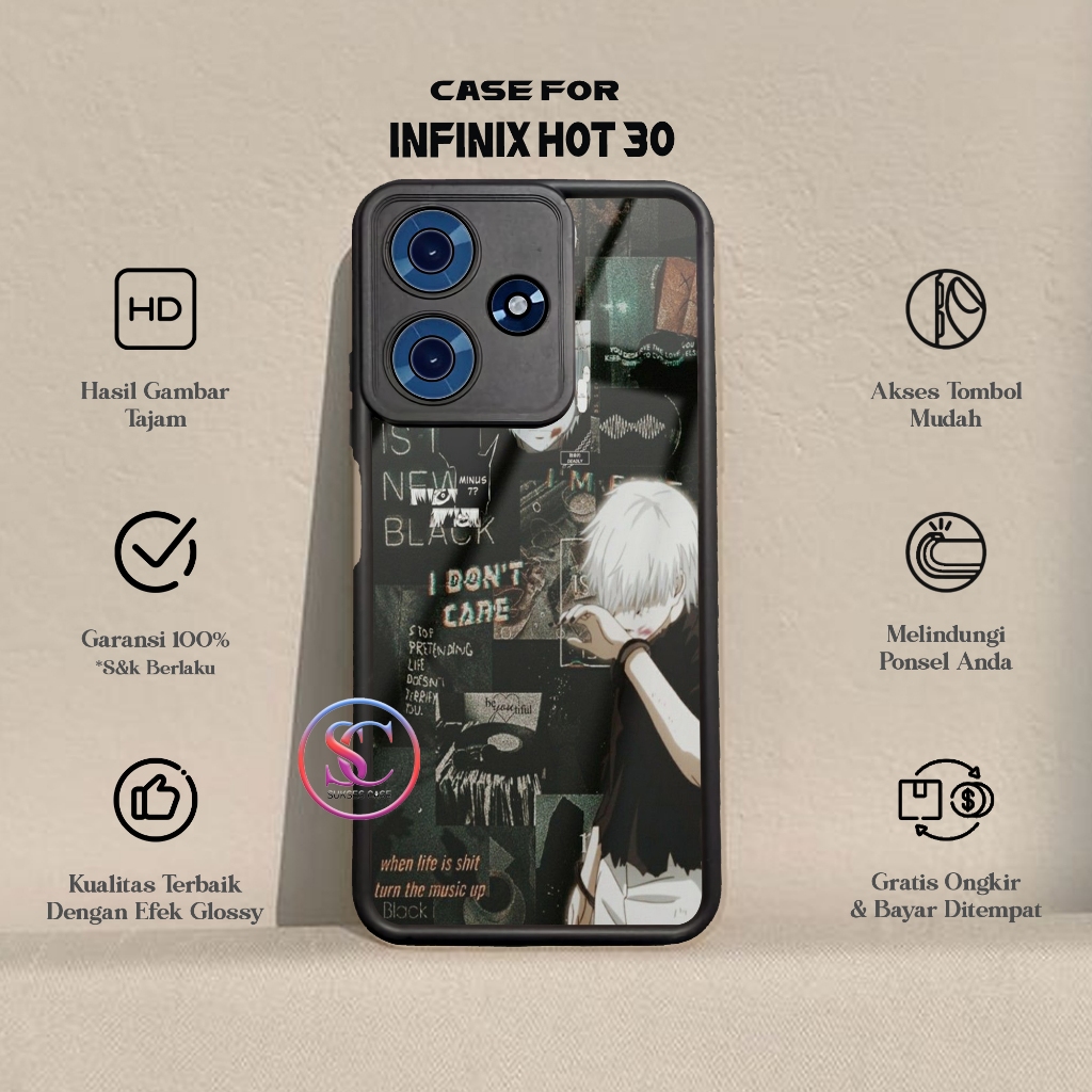 Sukses Case INFINIX HOT 30 - SOFTCASE GLOSSY 2D  Infinix hot 30 - Silikon Hp Infinix  - Silicon Hp I