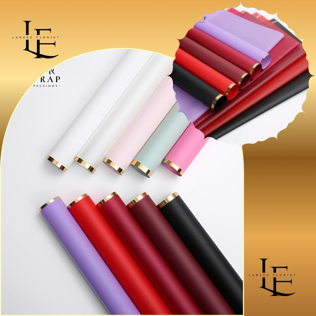 

[1 Pack Isi 20 Pcs] Kertas Bungkus Pembungkus Bouquet Bunga Emas Metalik