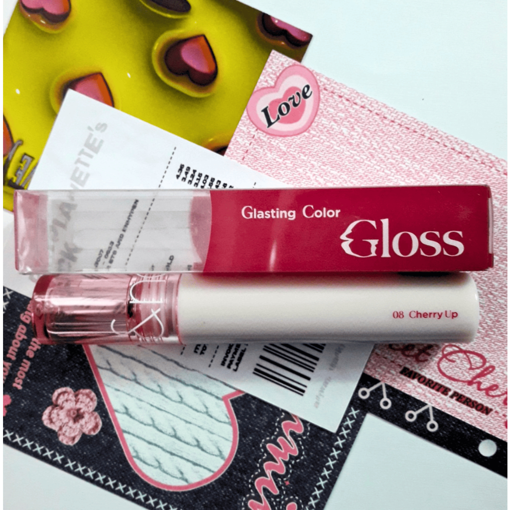 romand glasting color gloss #08 cherry up preloved make up liptint lipgloss