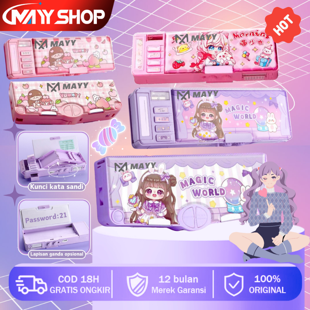 

Mayy Official IdTempat Pensil Multifungsi Motif Unicorn / Dinosaurus / Astronot Untuk Anak Tk/Kotak