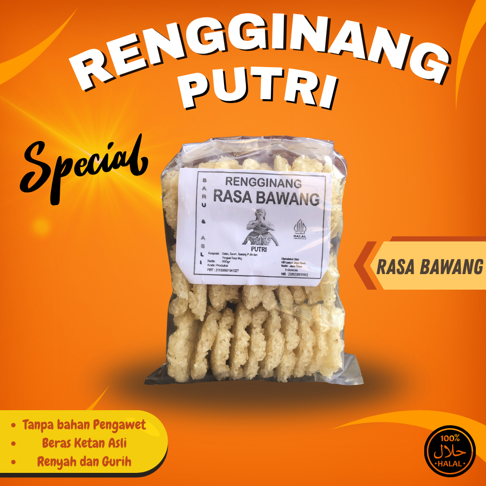 

Rengginang Putri Varian Bawang 500gr | Camilan Kriuk Enak | Homemade Halal