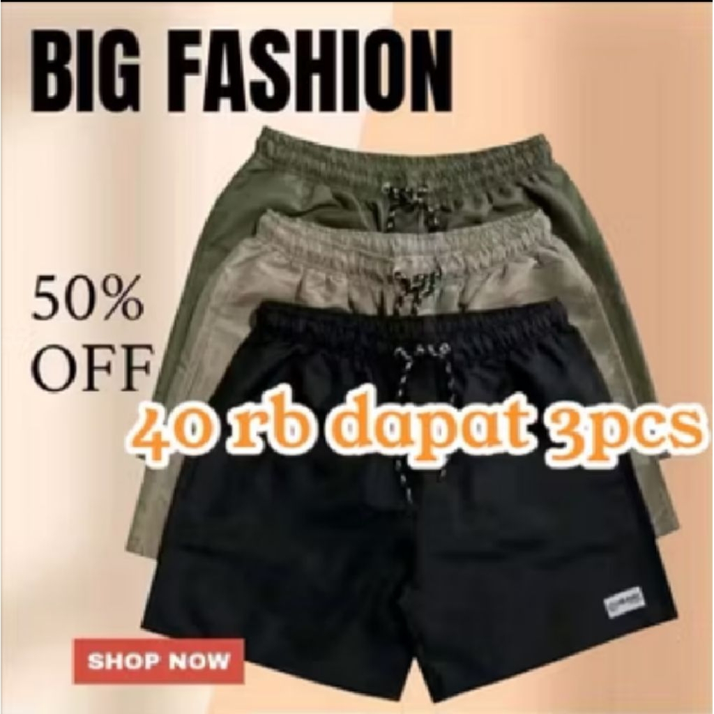 PROMO 40 RIBU DAPAT 3 PCS BOARDSHORT  PENDEK CASUAL DISTRO SANTAI NYAMAN