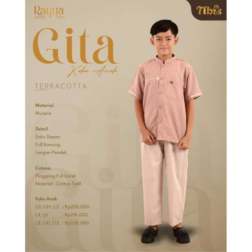 GITA KOKO ANAK BUSANA MUSLIM TERACOTTA BY NIBRAS