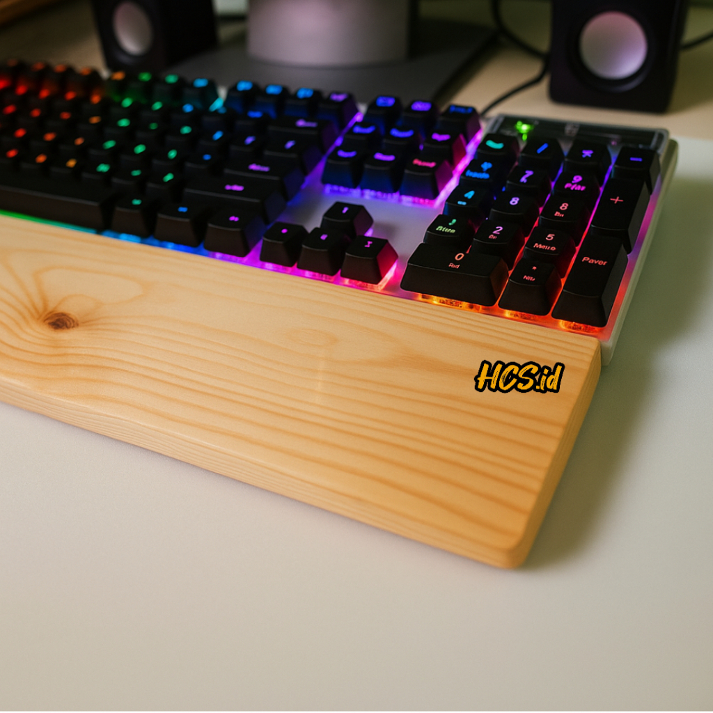 Palm rest Wrist Arm Rest kayu jati dudukan sandaran tangan keyboard keychron. Gratis Custom Ukuran