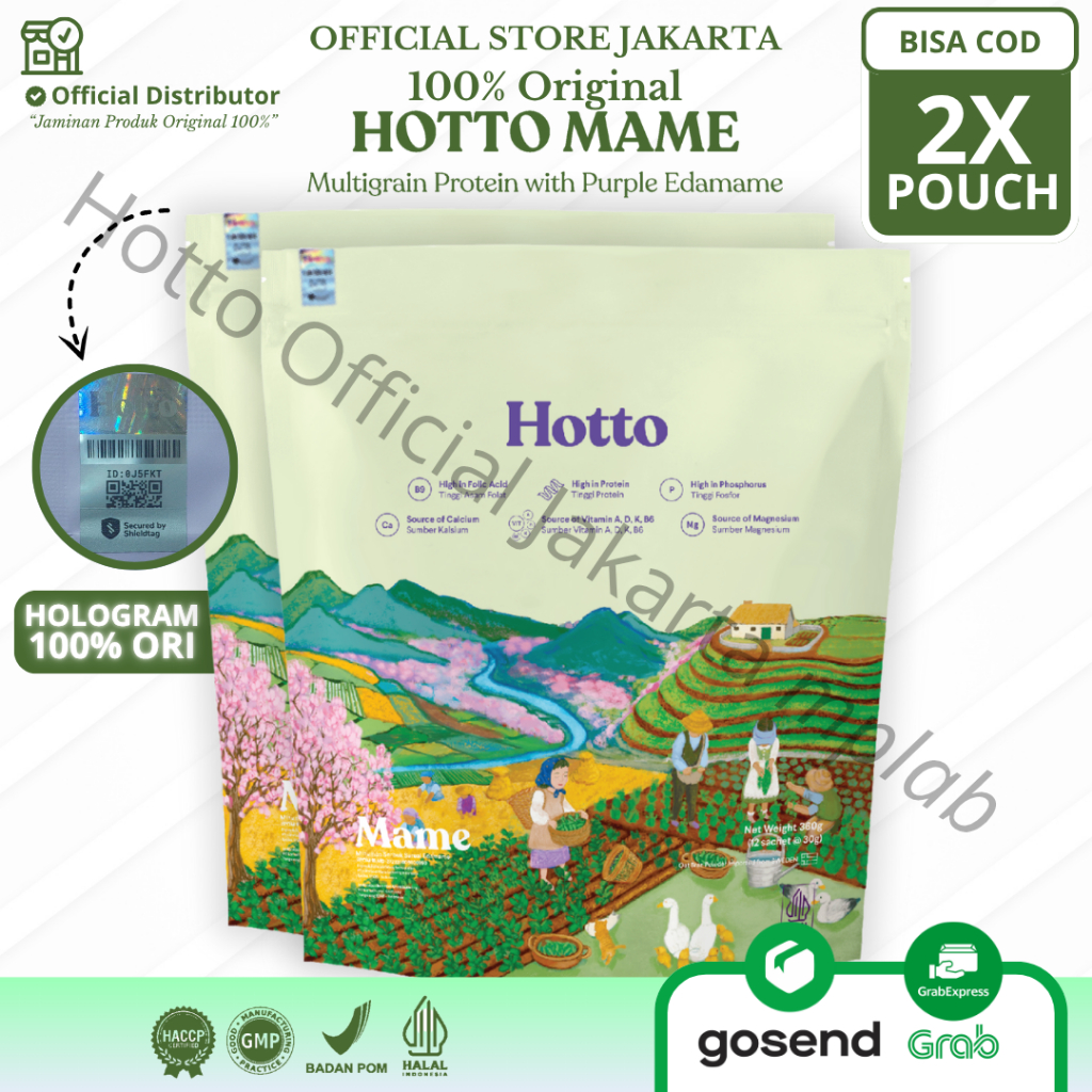 

DISKON!!! NEW Hotto Official Jakbar Mame Protein Multigrain with EDAMAME 2 POUCH 24 SACHET(MOST RECOMMENDED)&Bundling Mame+Purto