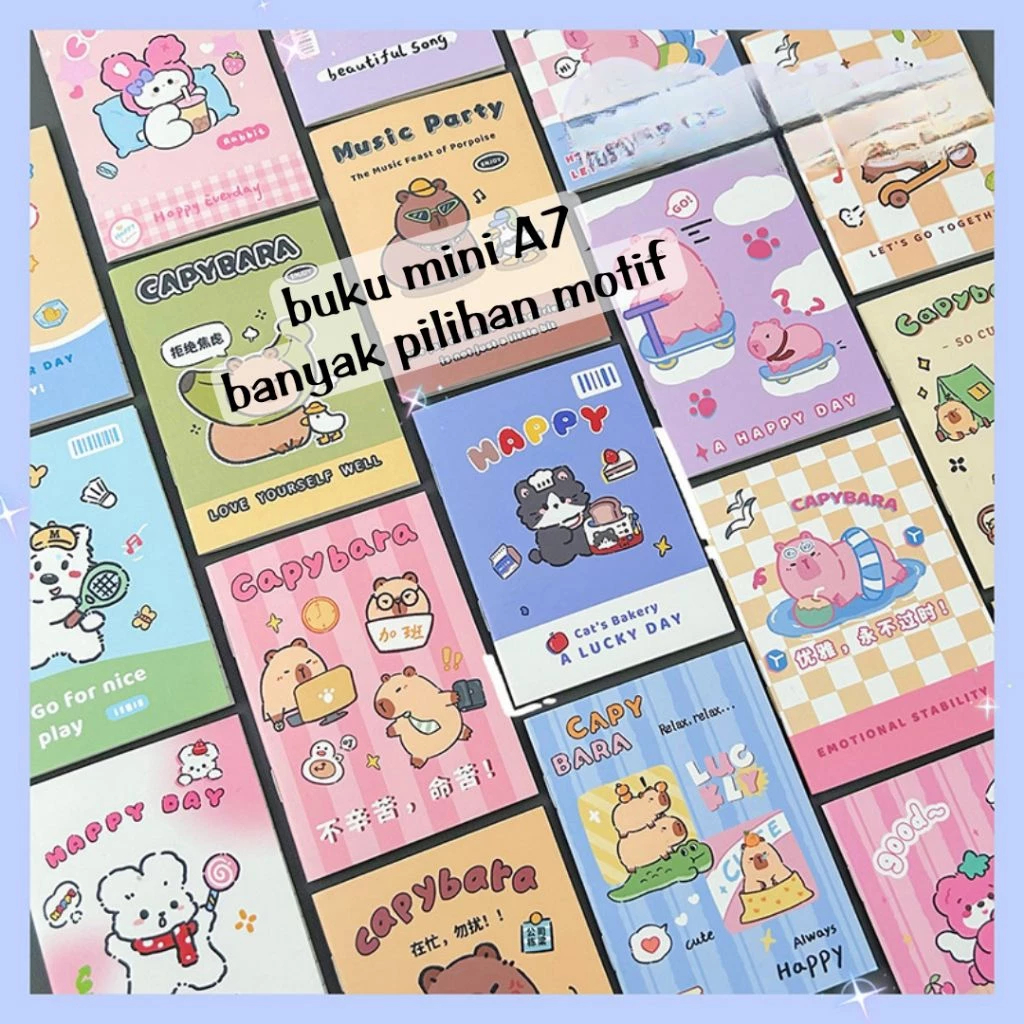 

DY PACK Buku Tulis A7 Capybara Memo Pad Mini Buku Catatan Kecil Aesthetic MM-47