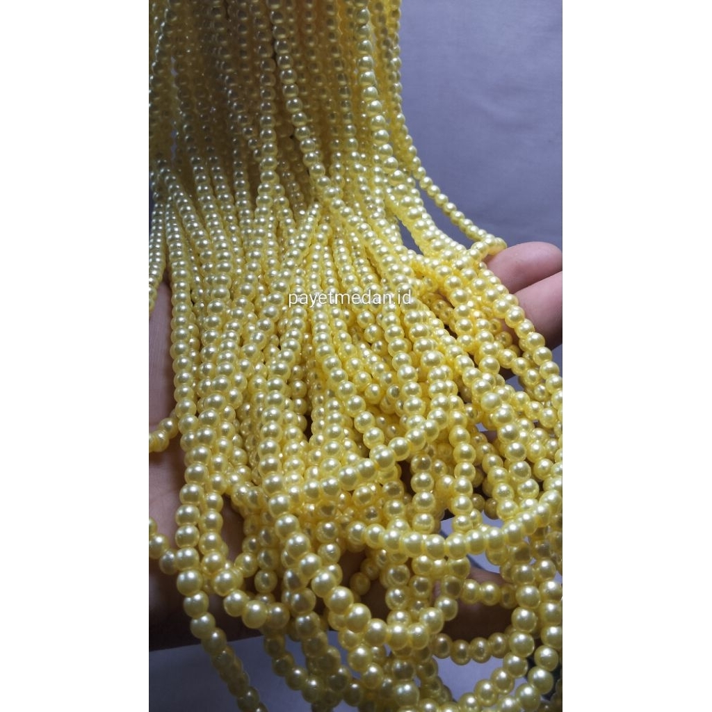 Payet Mutiara sintetis ukuran 4mm mote berat