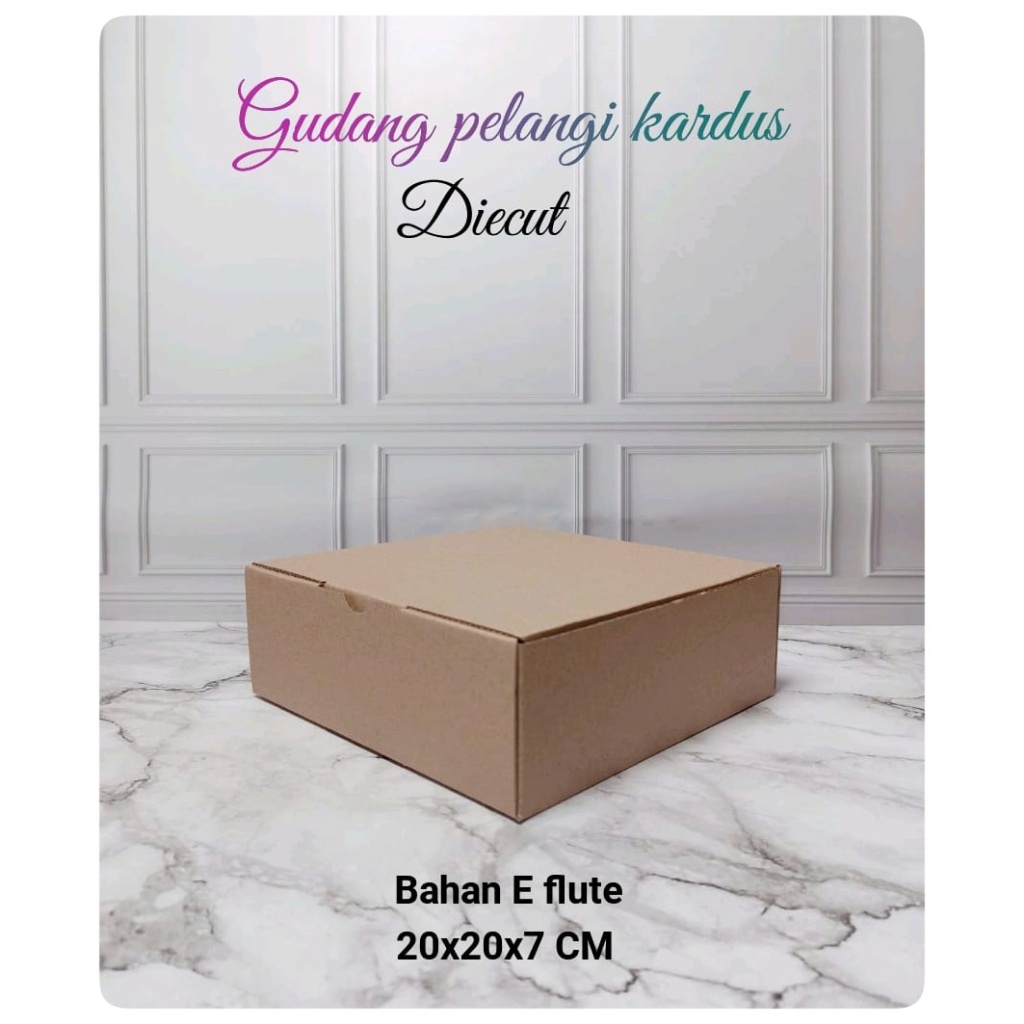 

kardus karton box Uk. 20x20x7 cm...model die cut/pizza