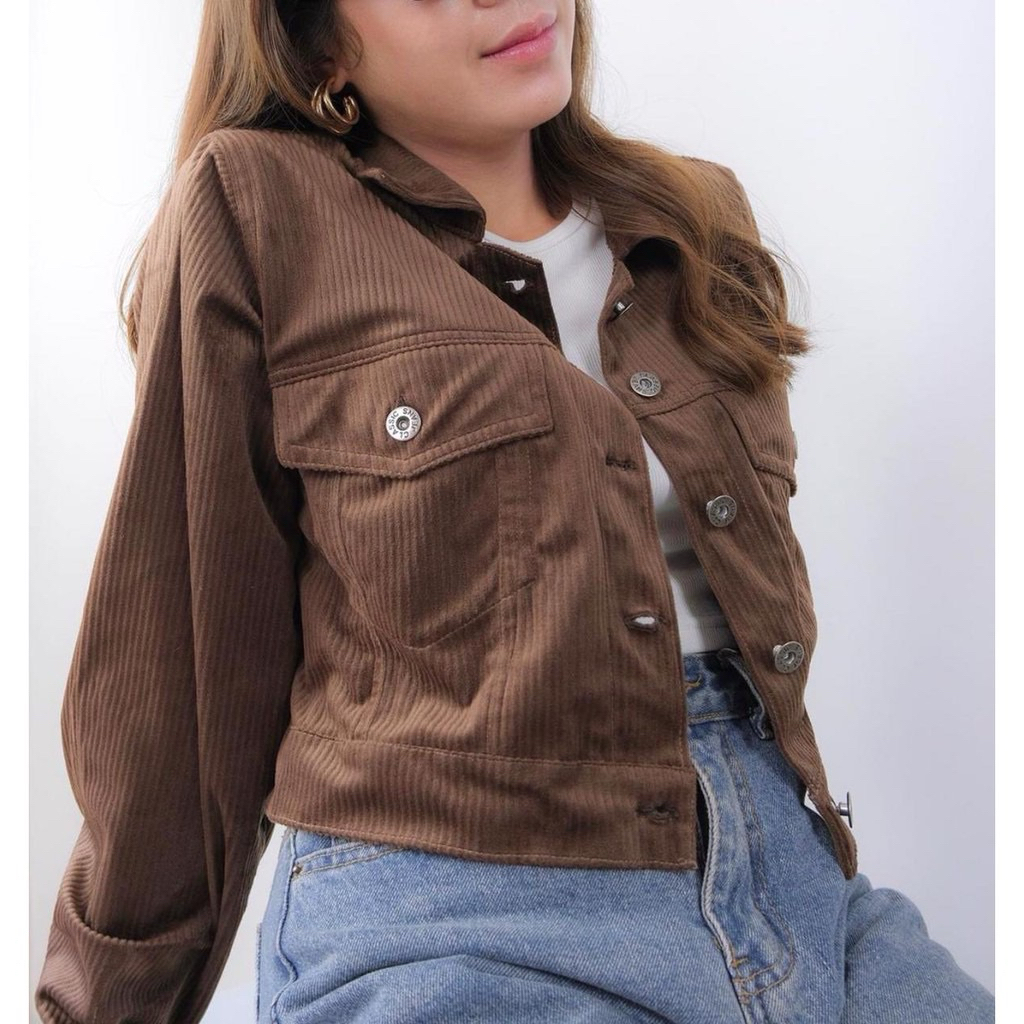 Jaket Crop Corduroy