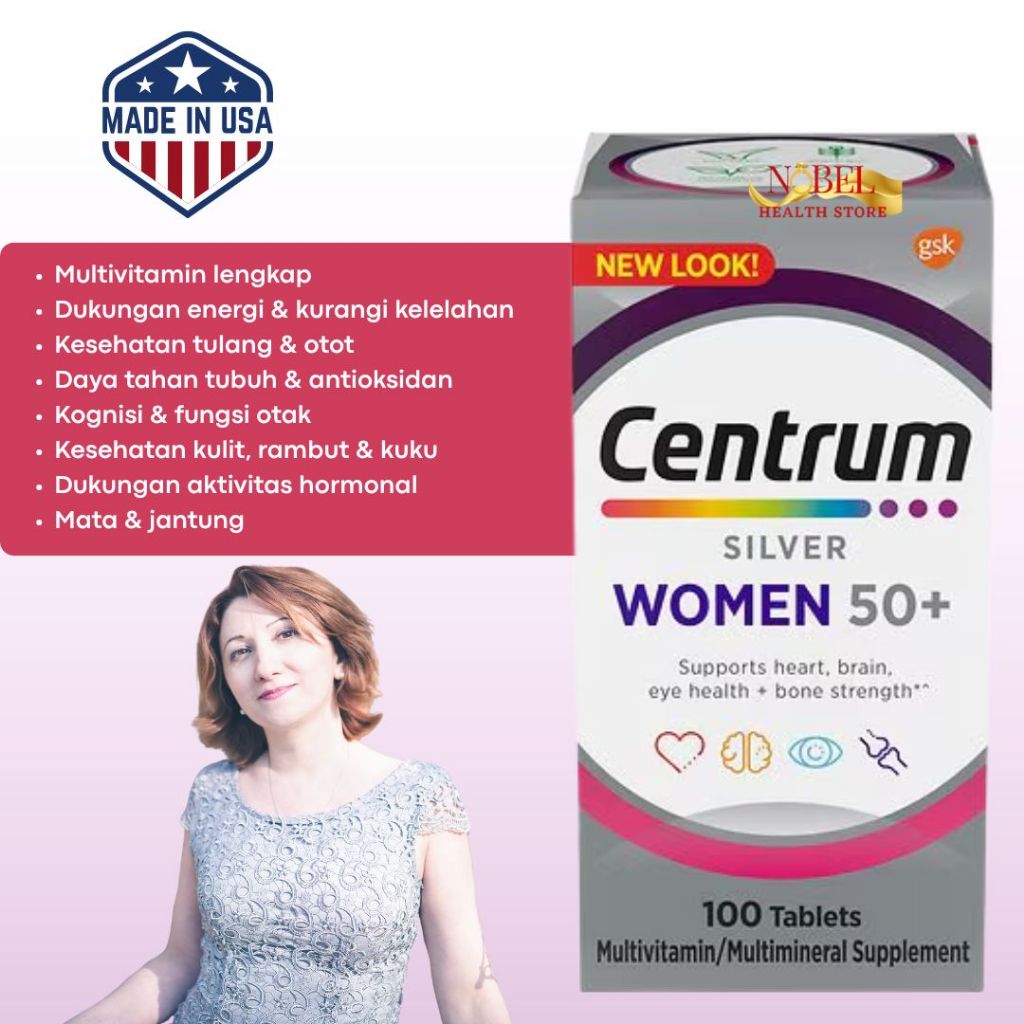 Centrum Silver Women's Multivitamin for Women 50 Plus, Multivitamin/Multimineral Supplement with Vit