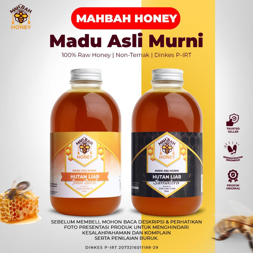 

Madu Asli Murni Mahbah Honey – Hutan Liar Jawa Barat (Odeng) / Sumatera (Sialang) – 250–1000gr