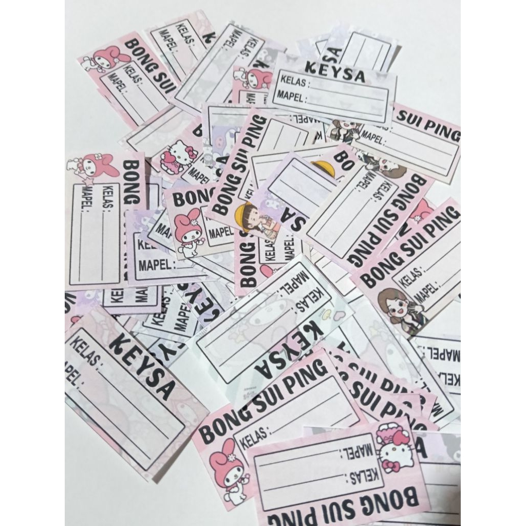 

STICKER COSTUM NAMA /STICKERNAMA/STICKER BUKU