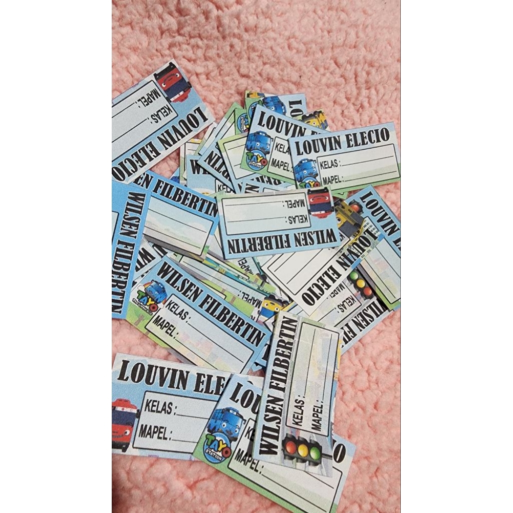 

STICKER NAMA/ STICKER BUKU/MOTIF TAYO