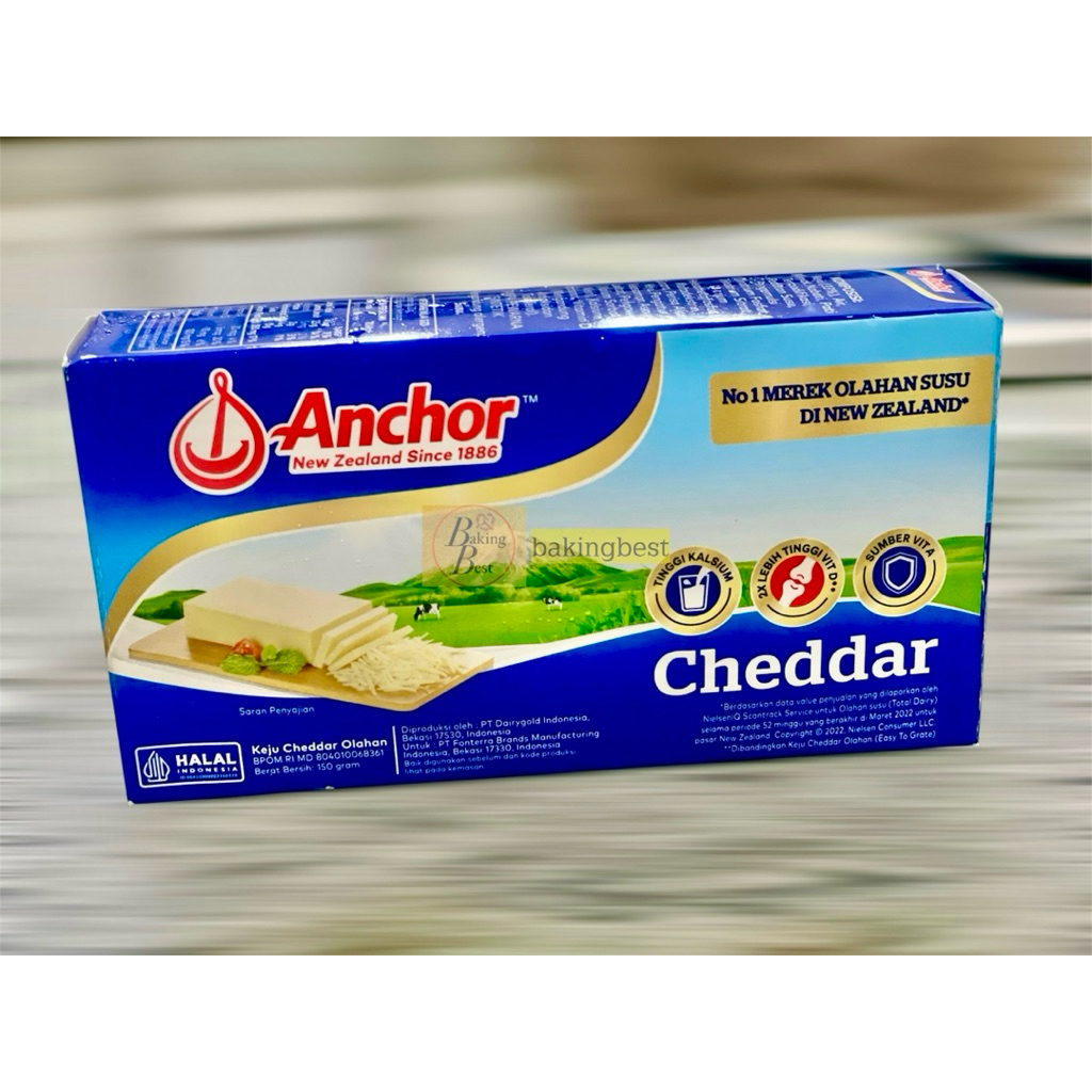 

Keju Cheddar Anchor 150 gr Halal BPOM RI COD Keju Balok Parut Olahan Susu Praktis
