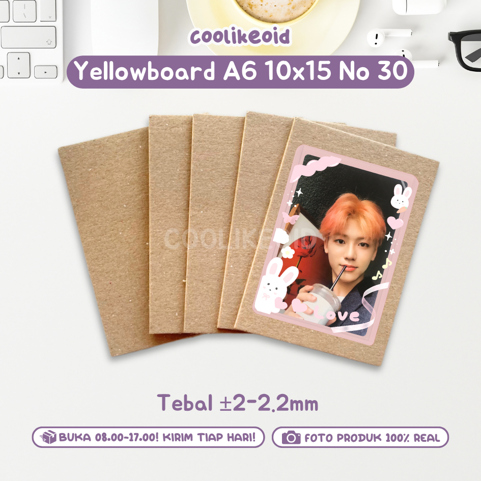 

[READY] YELLOW BOARD NO. 30 UKURAN A6 10.5x15 CM UNTUK PACKING PHOTOCARD