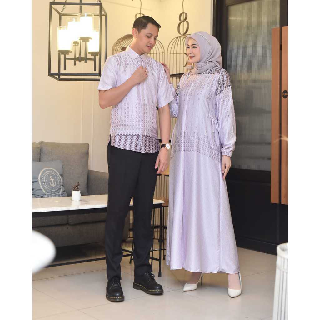 Gamis Couple Motif Terbaru Bahan Silk Premium/Couple Suami Istri/Gamis Muslim