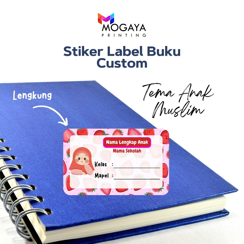 

MOGAYA PRINTING - Stiker Label Buku Pelajaran Custom Nama - Tema Muslim - Ukuran 86 x 54 mm