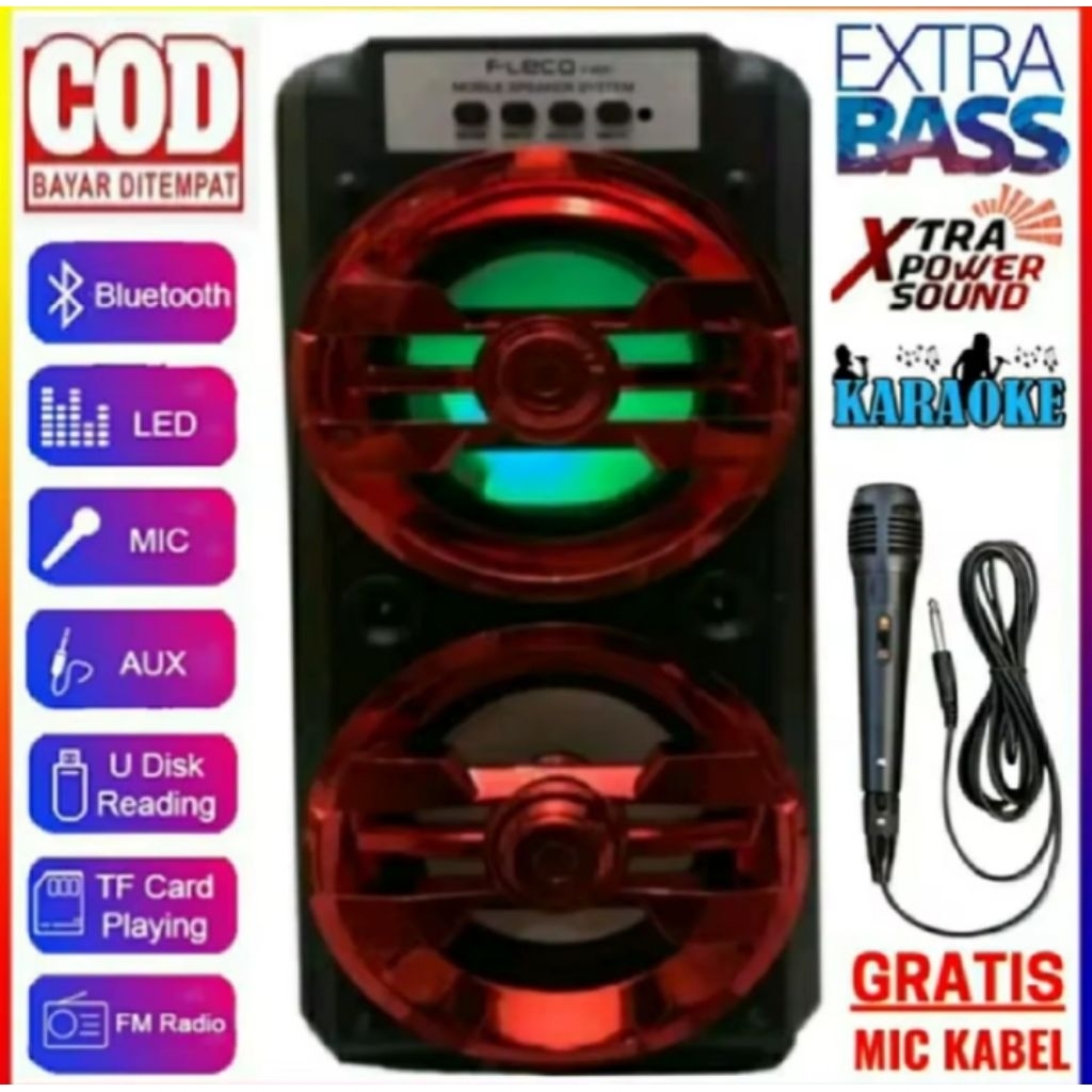 SPEAKER DOBLE YC-801/MH-38BT GRATIS SX-3009 MIC WIRELESS SPEAKER SX-5005 PORTEBEL XTRAA BASSSS SPEAK