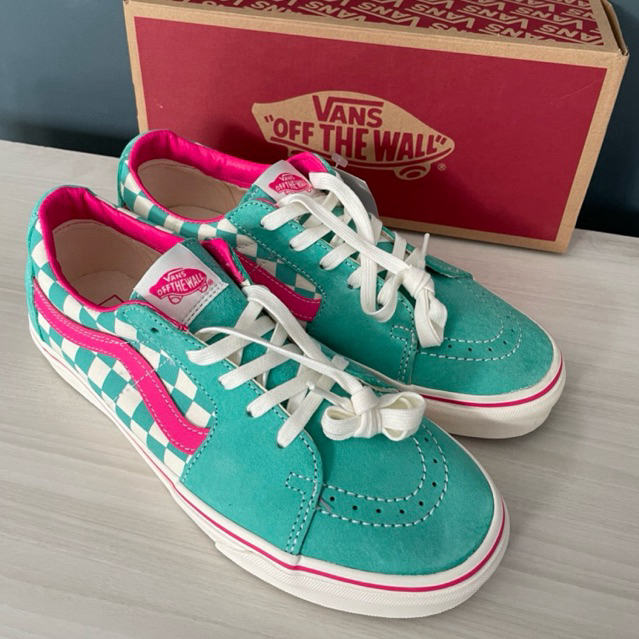 Vans sk-8 checkerboard teal pink unisex