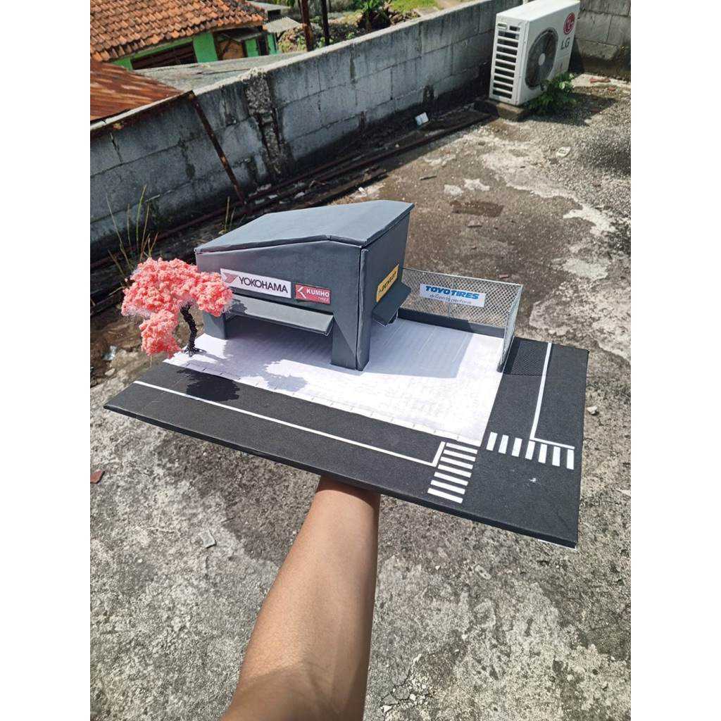 Diorama Diecast skala 1:64 Bahan Kardus