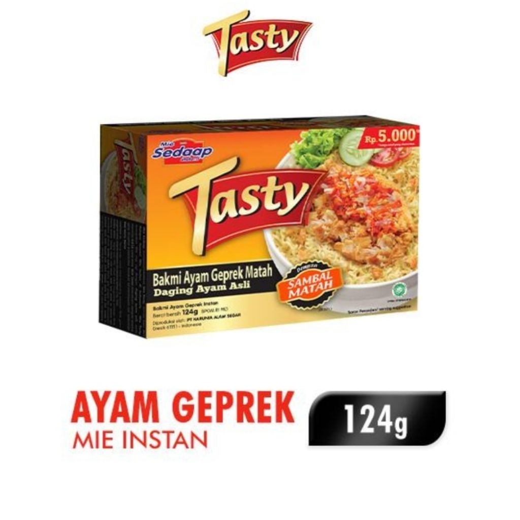 

Mie Sedaap Tasty Mie Instan Rasa Ayam Geprek 124 Gr