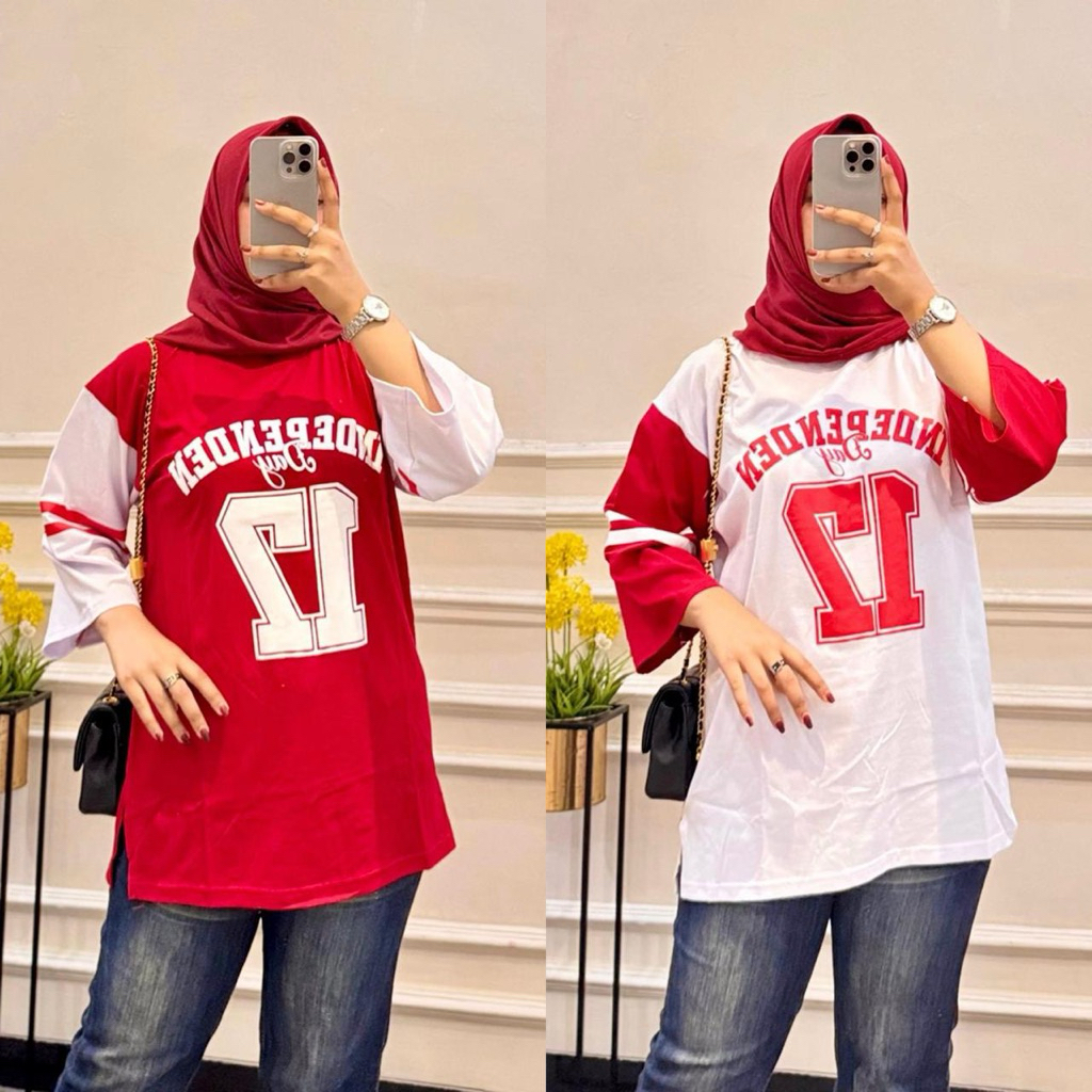 KAOS KEMERDEKAAN JUMBO STANDAR //KAOS MERAH PUTIH KEKINIAN