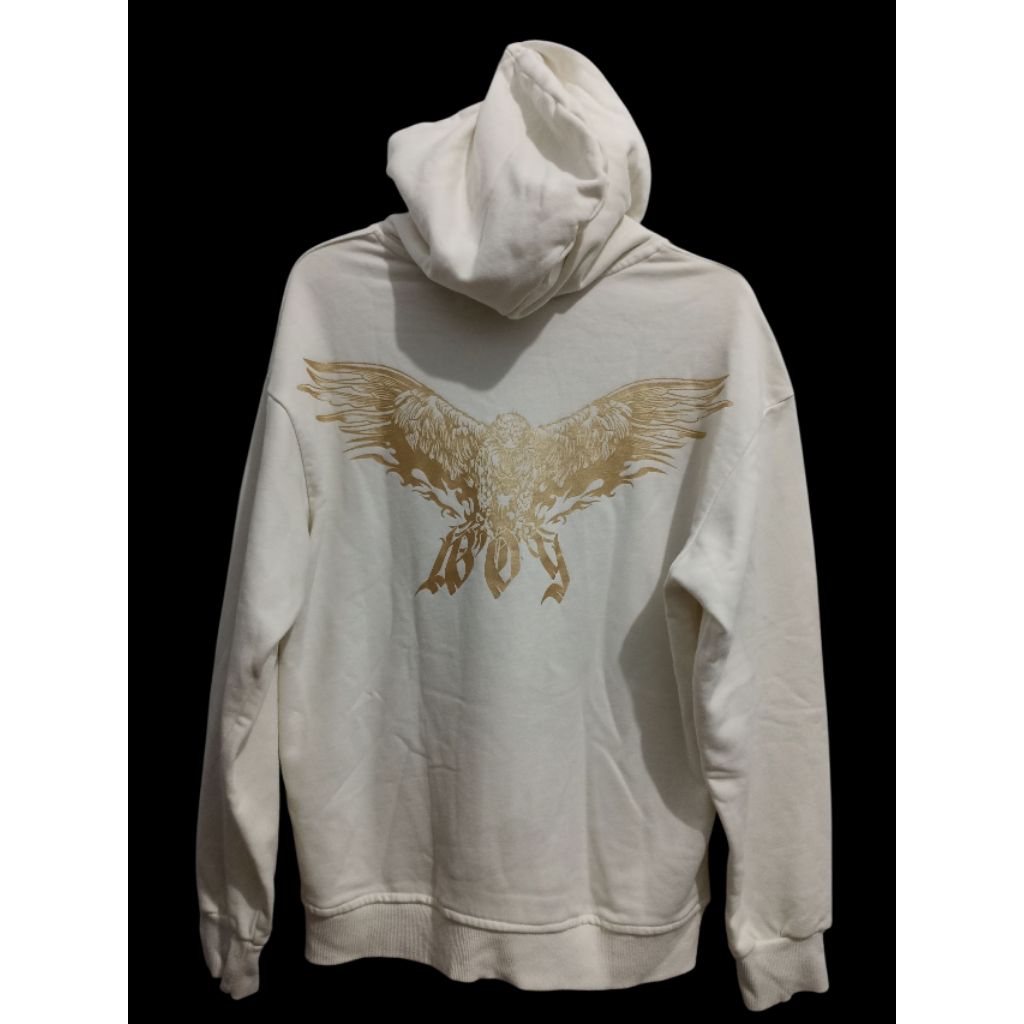preloved hoodie boy london putih big logo size M