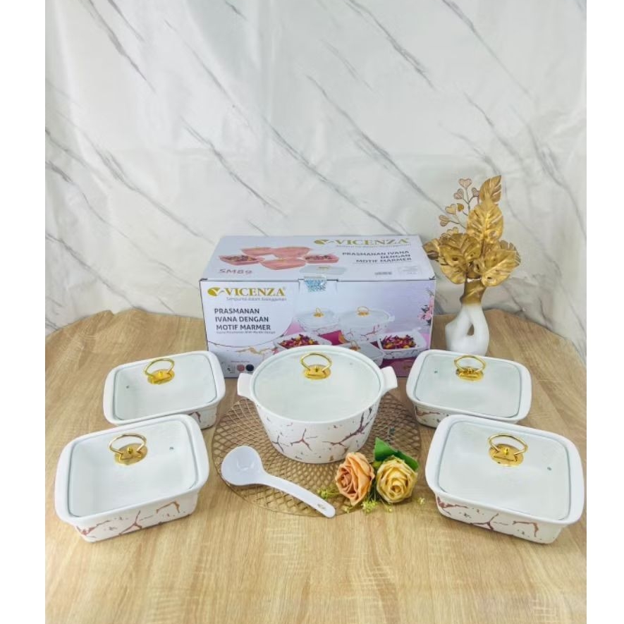 (Packing Kayu) Prasmanan Ivana VICENZA set 5pcs CR-S89