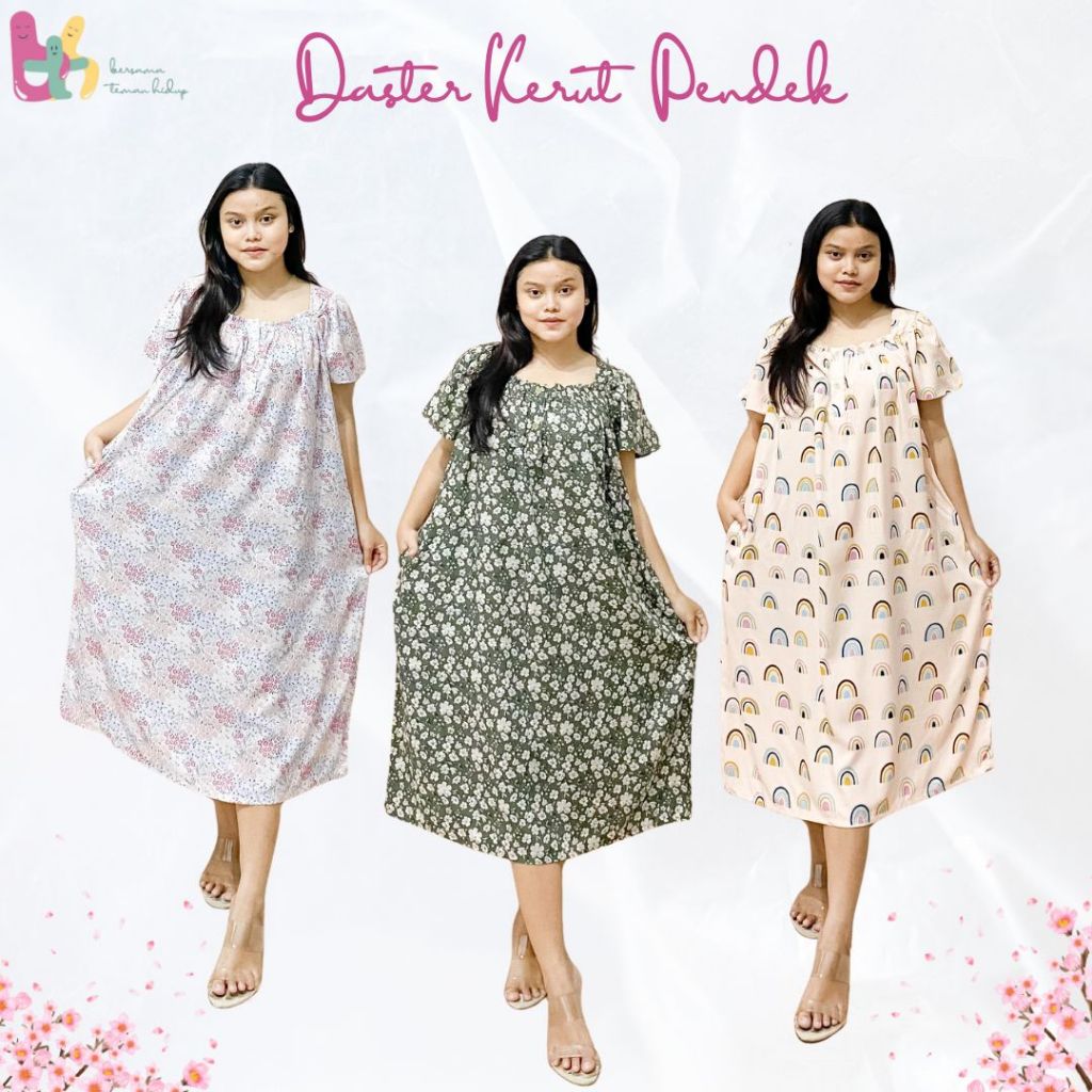 Bersamatemanhidup - Daster Kerut Pendek // Daster Kerut Panjang // Daster Busui Kerut // Daster Prem