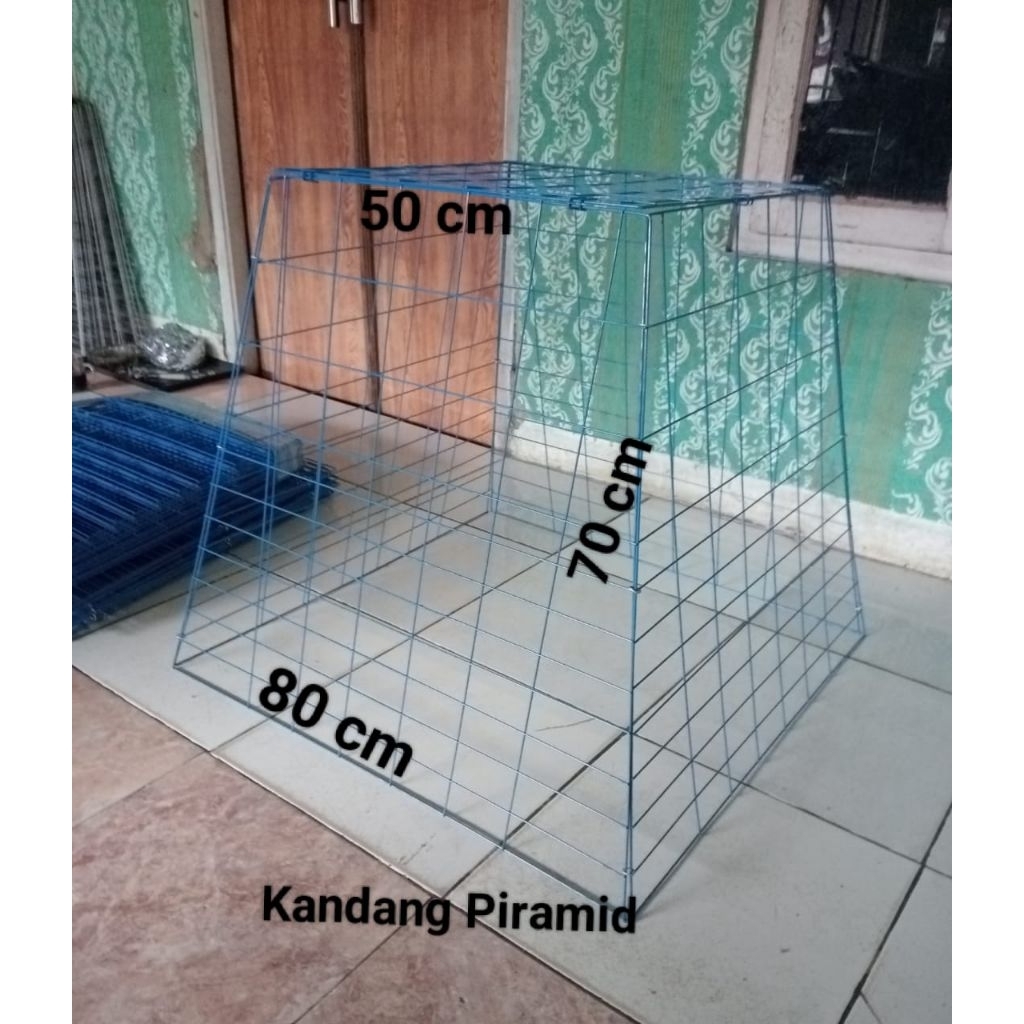 KANDANG AYAM PIRAMID/KANDANG JEMURAN AYAM WARNA BIRU