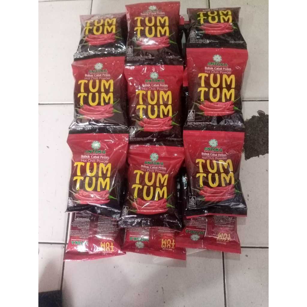 

Antaka Tum Tum Bubuk Bumbu Tabur Cabai Pedas 1 Renceng (10 x 100gr)