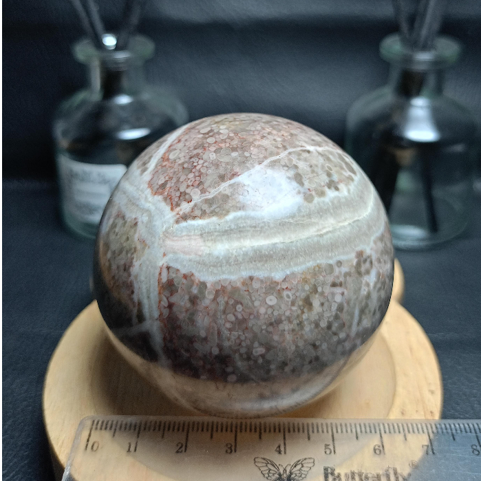 Batu Alam Natural Coral Jasper Sphere (1)