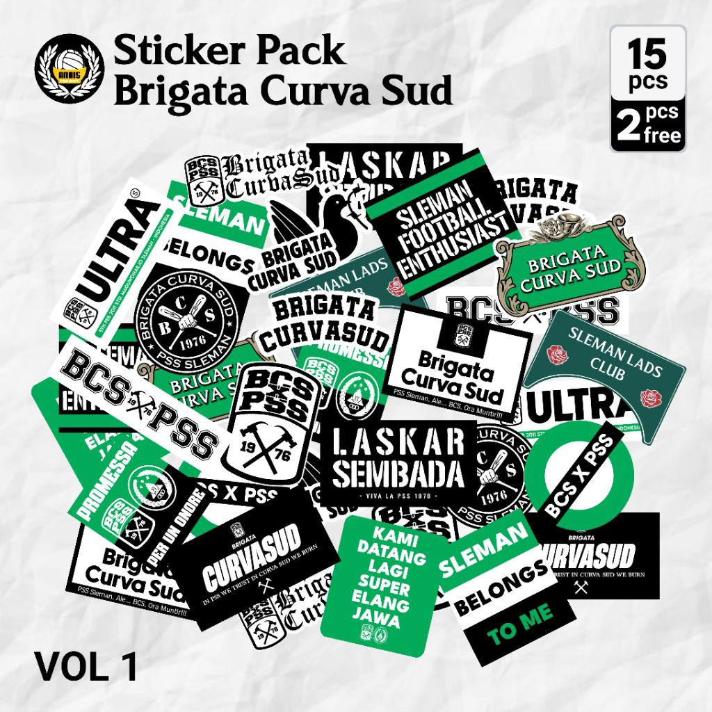 

Sticker Pack Brigata Curva Sud VOL 1 | BCS PSS Sleman