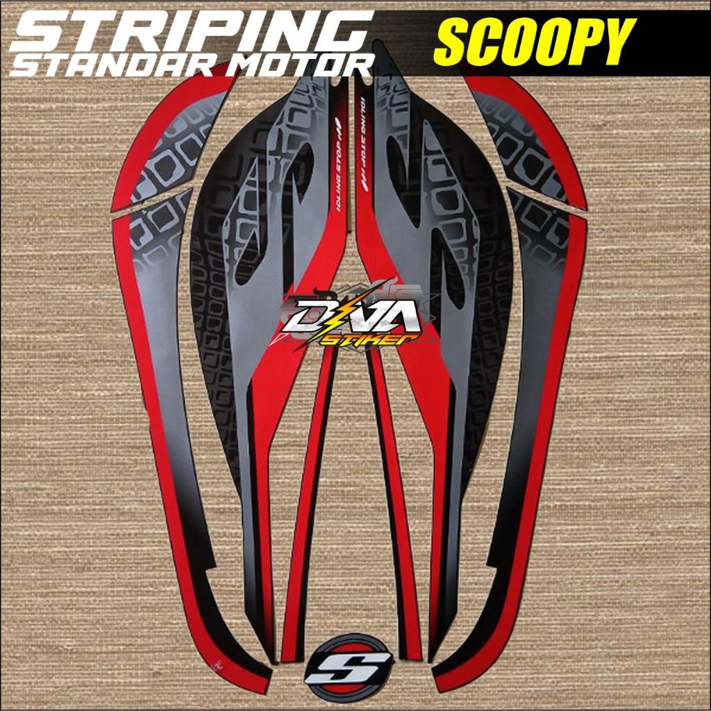 Striping scoopy 2021 sporty hitam original