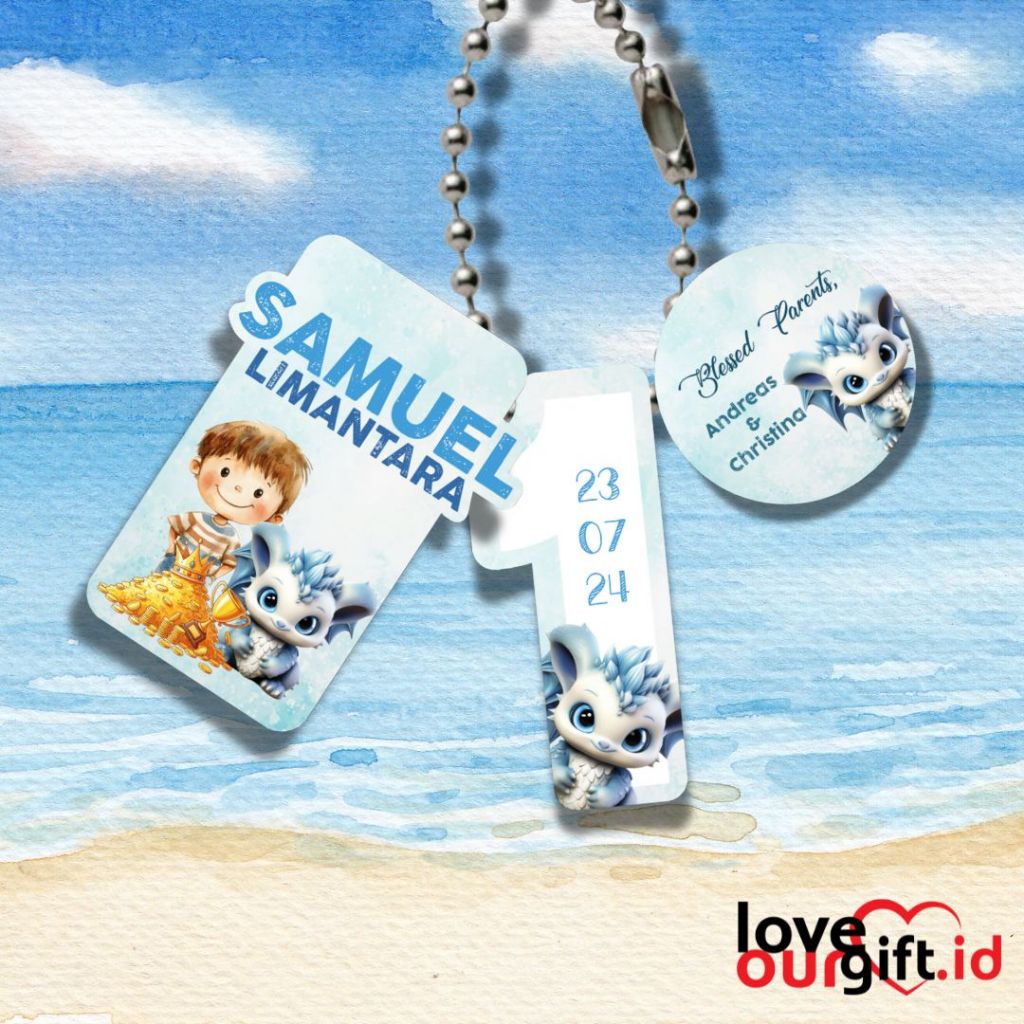 

CUSTOM hangtag gantungan hampers baby dragon tahun naga one month label