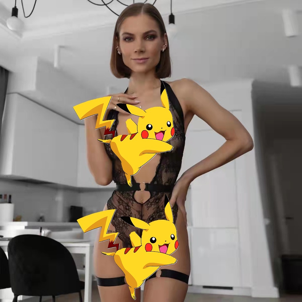 [oddsolshop] pekanbaru/Baju Tidur / Bodysuit Model Teddy Lingerie Hitam dgn Band Paha - 841