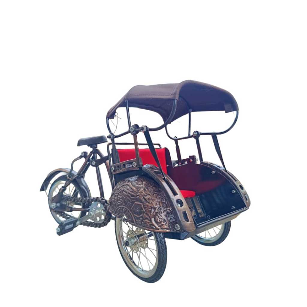 Miniatur Becak Tradisional | Becak Jawa | Miniatur Becak Jogja Bes