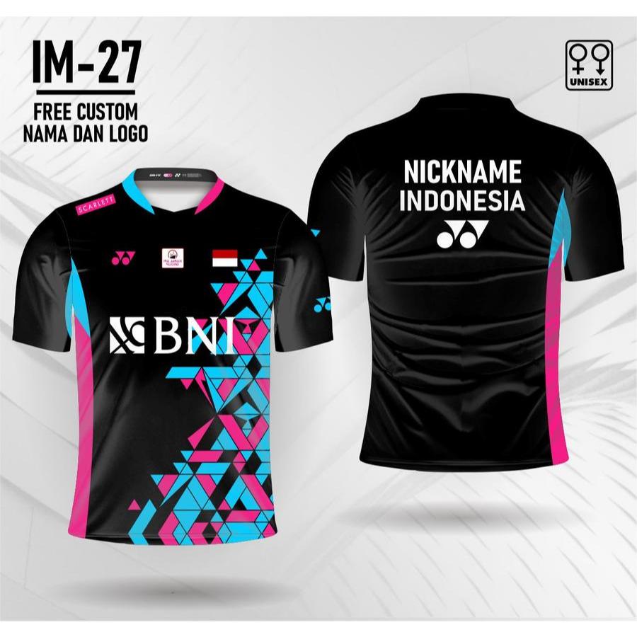 Jersey Badminton Indonesia Open 2022 / Jersey Badminton Indonesia Free Custom Nama dan Logo