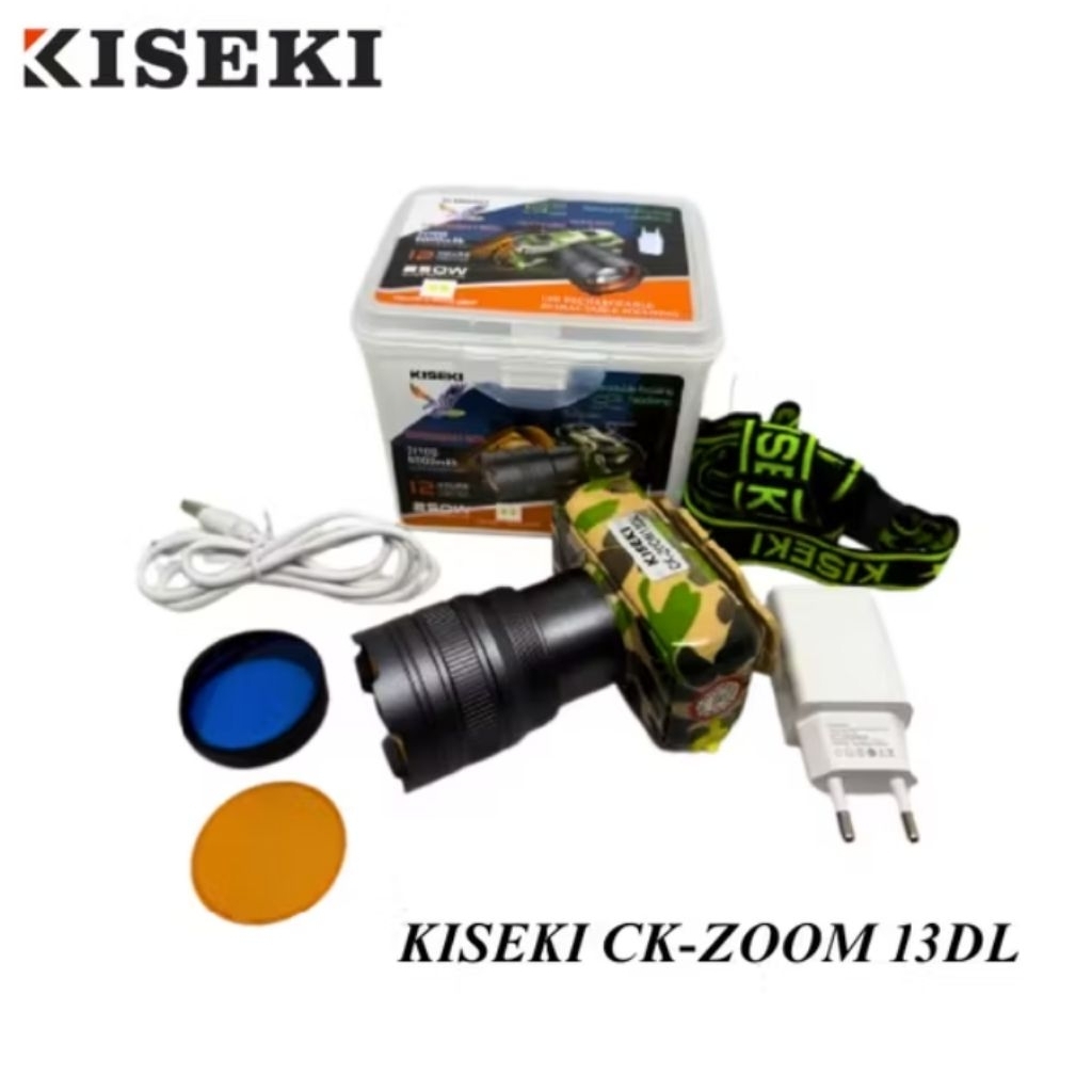 Kiseki Senter Kepala CK-ZOOM 13DL 250WATT Dual Warna Cahaya Putih Dan Kuning