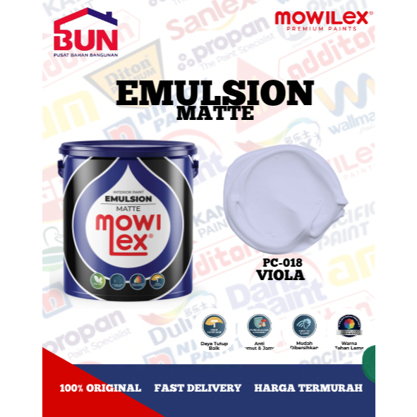 Mowilex Emulsion Cat Tembok Interior 20 Liter - VIOLA (TINTING)