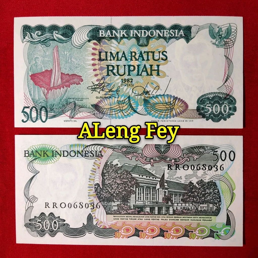 uang kuno 500 Rupiah Bunga Bangkai 1982