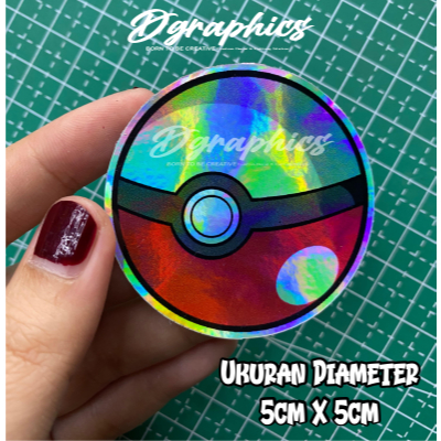 

Stiker Hologram Anime Game Pokemon Poke Ball Sticker Keren
