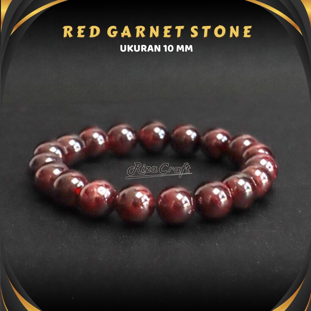 Gelang Batu Alam Akik Pria Wanita Red Garnet Alam ASLI Natural ORIGINAL